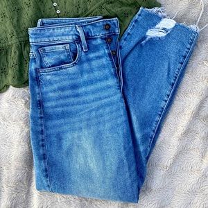 Ultra high rise crop vintage straight jeans